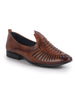 Men Tan Laser Cut Knitted Ethnic Slip On Juttis and Mojaris for Wedding|Party Slip-On|Traditional Kurtas Shoes|Flexible Rubber Sole