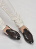 Men Tan Patent Leather Back Open Ethnic Slip On Juttis and Mojaris for Wedding|Festive Slip-On|Traditional Sherwani Shoes