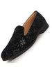 Men Black Ethnic Velvet Sequin Embroidered Slip On Juttis and Mojaris for Wedding|Party Slip-On|Traditional Kurtas Shoes|Prom Slip On Shoes