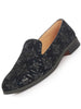 Men Blue Ethnic Velvet Sequin Embroidered Prom Slip On Juttis and Mojaris for Wedding|Party Slip-On|Traditional Kurtas Shoes|Festive Slip On Shoes