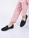 men blue ethnic velvet sequin embroidered prom slip on juttis and mojaris for wedding|party slip-on|traditional kurtas shoes|festive slip on shoes