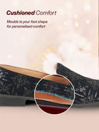 men blue ethnic velvet sequin embroidered prom slip on juttis and mojaris for wedding|party slip-on|traditional kurtas shoes|festive slip on shoes