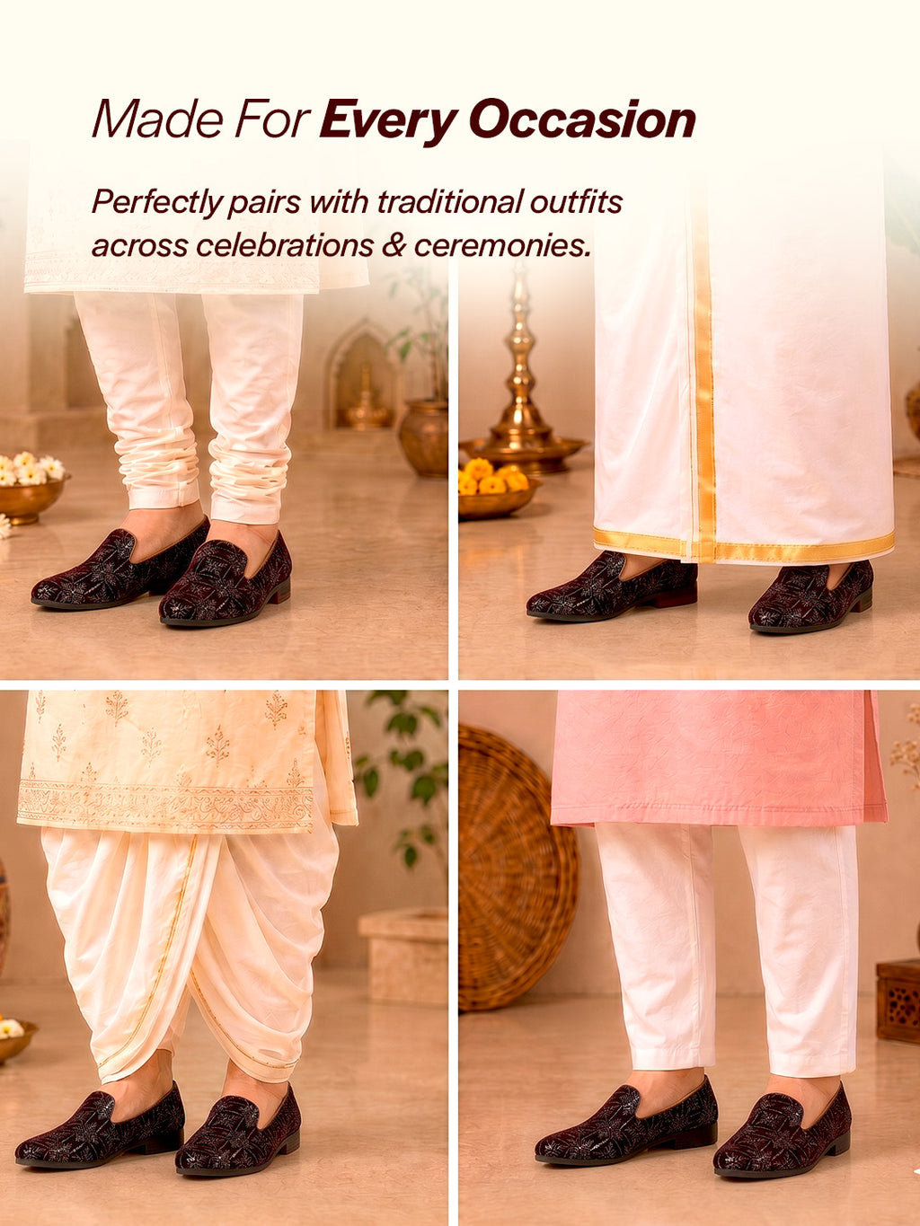 men cherry ethnic velvet sequin embroidered prom slip on juttis and mojaris for wedding|party slip-on|traditional kurtas shoes|festive slip on shoes