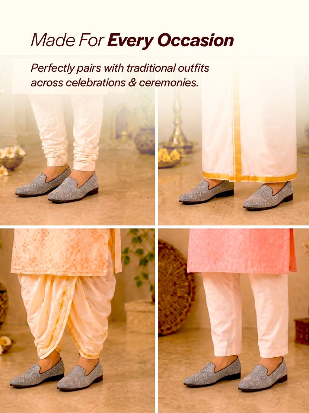 men grey ethnic velvet sequin embroidered prom slip on juttis and mojaris for wedding|party slip-on|traditional kurtas shoes|festive slip on shoes