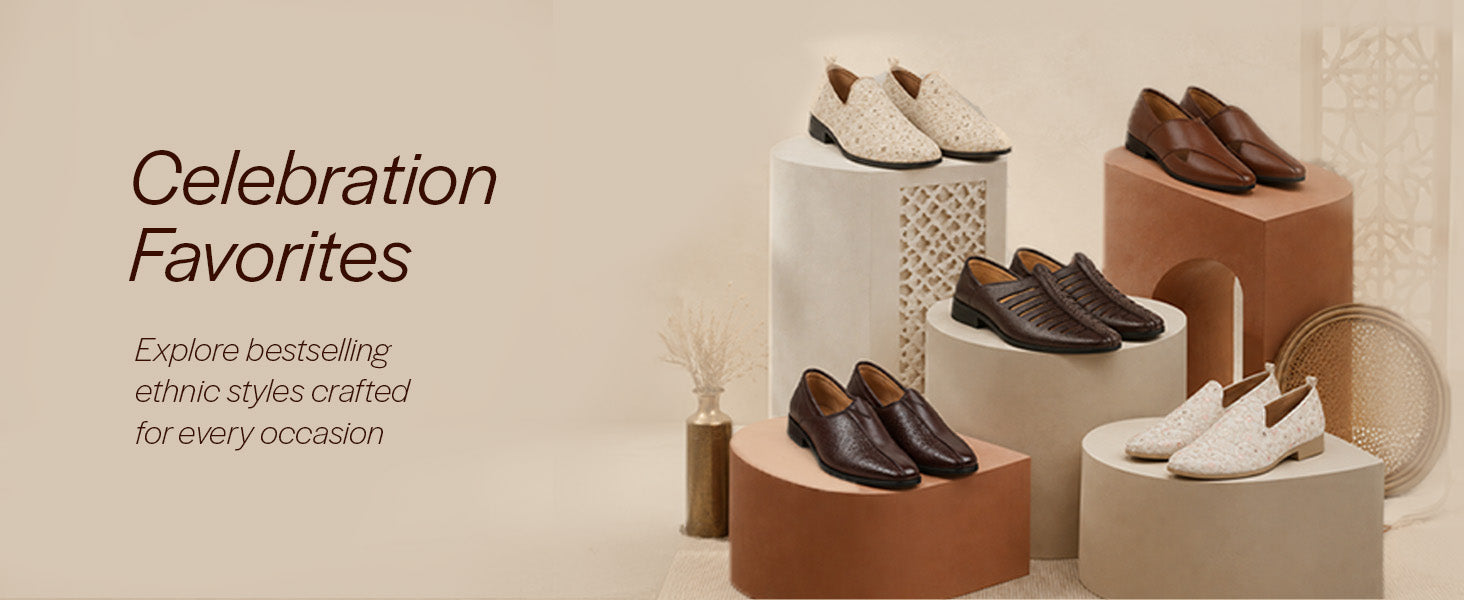 Men Brown Perforated Side Stitched Ethnic Round Toe Juttis and Mojaris for Wedding|Flexible Anti Skid Sole|Pathani Kurta Slip On Shoes