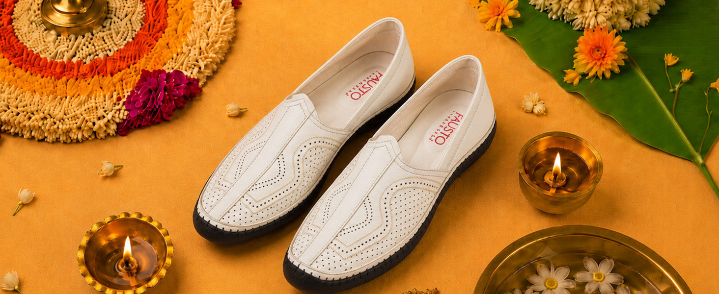 Men Brown Perforated Side Stitched Ethnic Round Toe Juttis and Mojaris for Wedding|Flexible Anti Skid Sole|Pathani Kurta Slip On Shoes