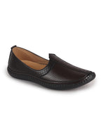 Men Brown Perforated Side Stitched Ethnic Round Toe Juttis and Mojaris for Wedding|Flexible Anti Skid Sole|Prom Slip On Shoes for Pathani Festive Kurta