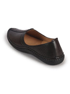 Men Brown Perforated Side Stitched Ethnic Round Toe Juttis and Mojaris for Wedding|Flexible Anti Skid Sole|Prom Slip On Shoes for Pathani Festive Kurta