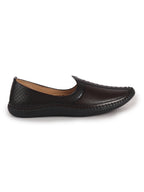 Men Brown Perforated Side Stitched Ethnic Round Toe Juttis and Mojaris for Wedding|Flexible Anti Skid Sole|Prom Slip On Shoes for Pathani Festive Kurta