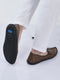 men tan perforated side stitched ethnic round toe juttis and mojaris for wedding|flexible anti skid sole|prom slip on shoes for pathani festive kurta