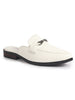 Men White Back Open Horsebit Buckle Party Slip On Shoe for Wedding|Ethnic Prom Slip On Shoes|Formal Shoes For Traditional Festive Kurta