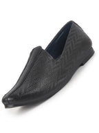 men black wedding festive ethnic slip-on juttis and mojari | embossed design shoe with memory cushioned insole