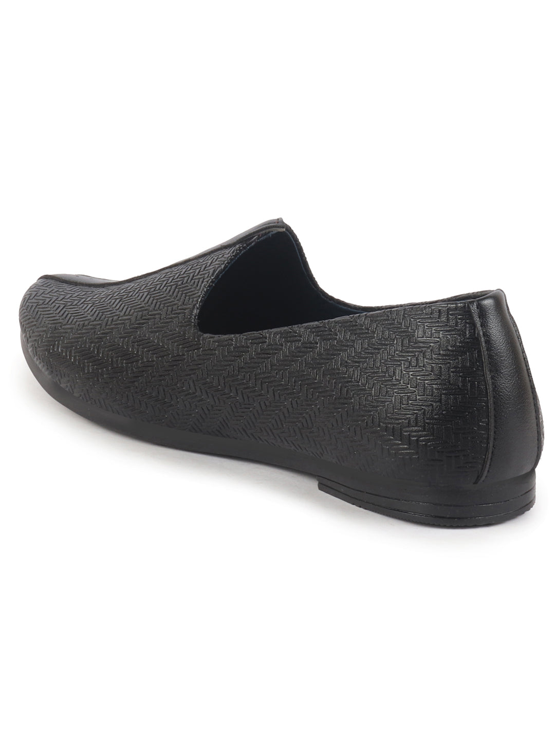 men black wedding festive ethnic slip-on juttis and mojari | embossed design shoe with memory cushioned insole