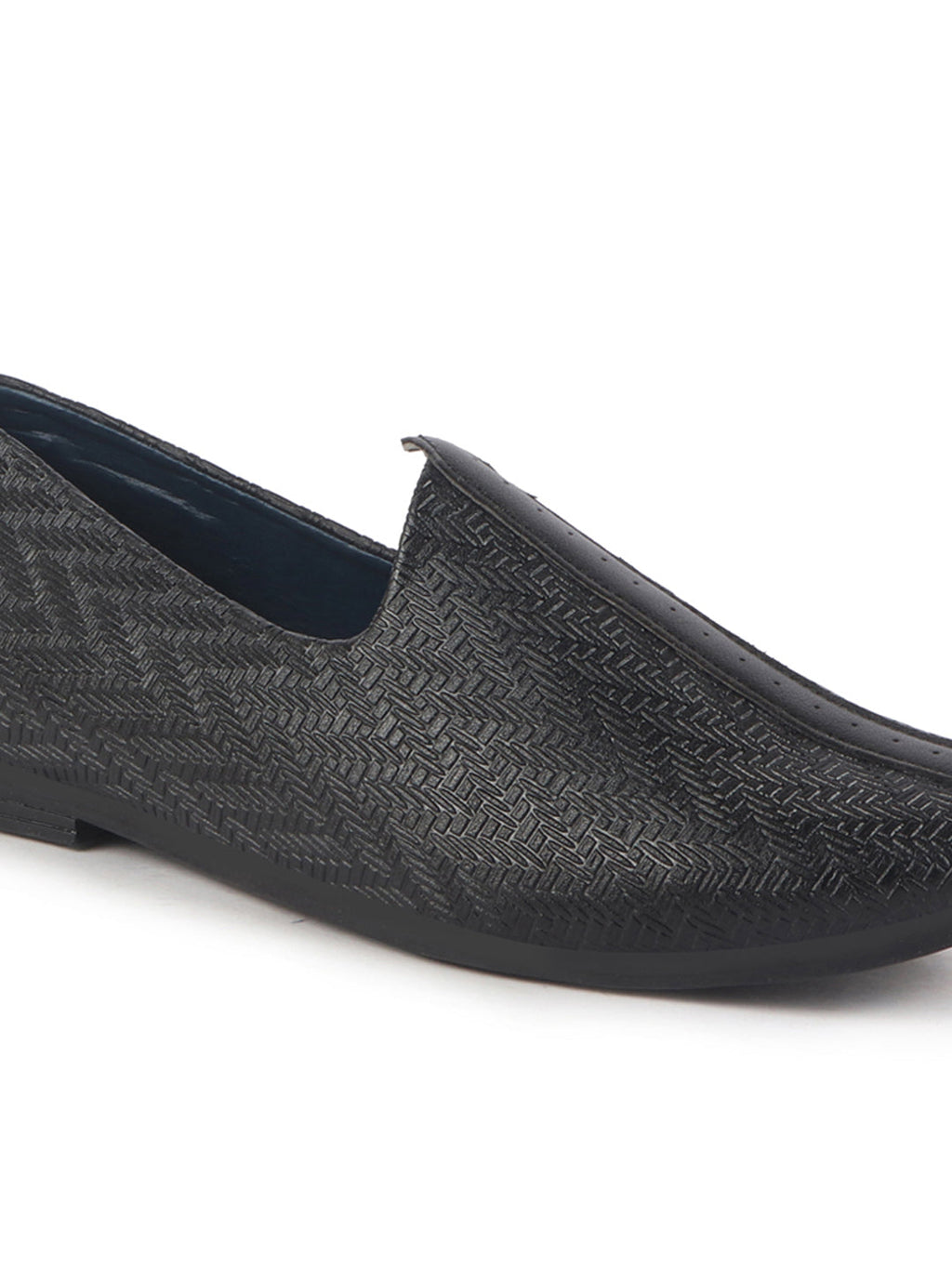 men black wedding festive ethnic slip-on juttis and mojari | embossed design shoe with memory cushioned insole