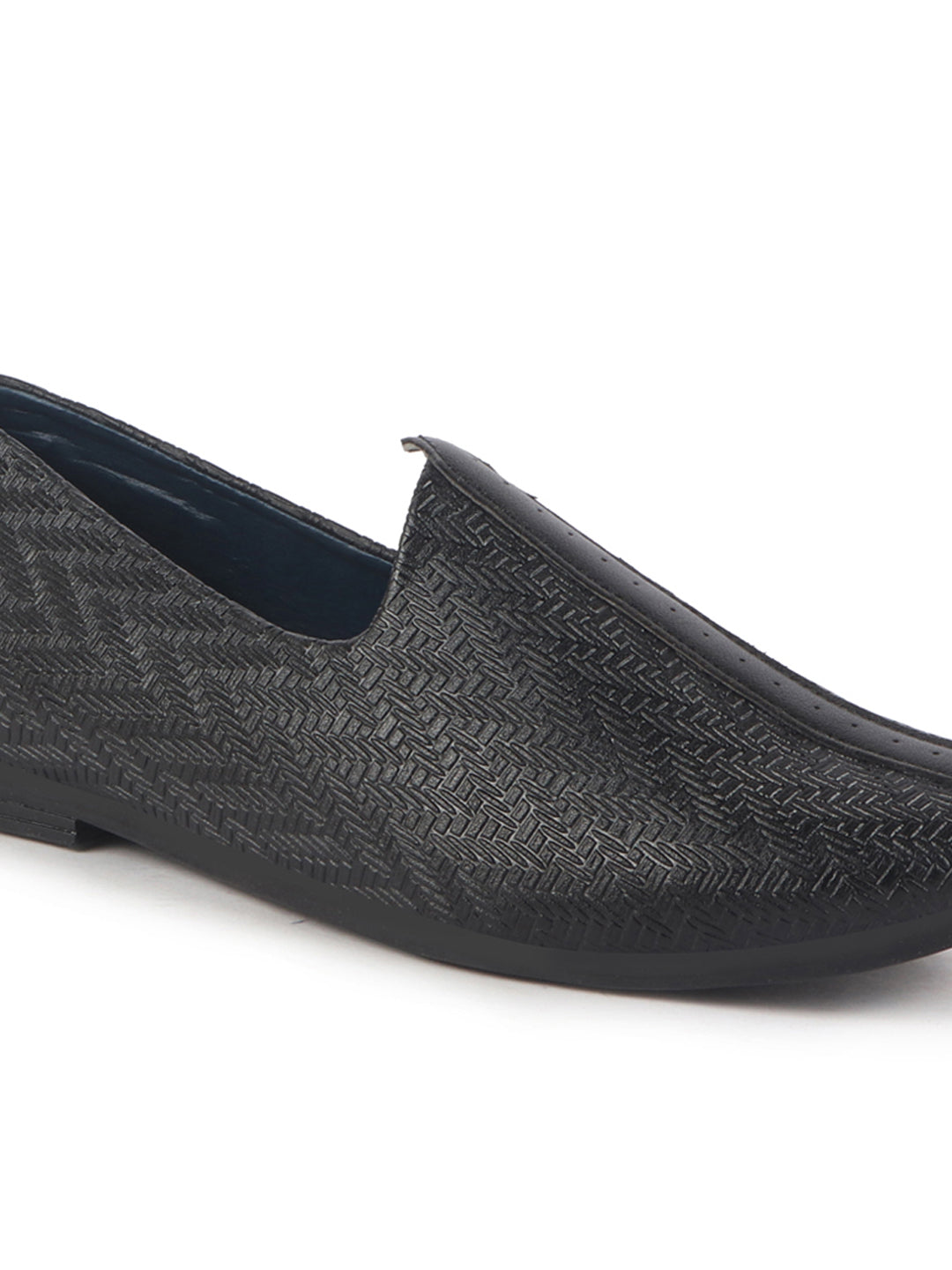 men black wedding festive ethnic slip-on juttis and mojari | embossed design shoe with memory cushioned insole