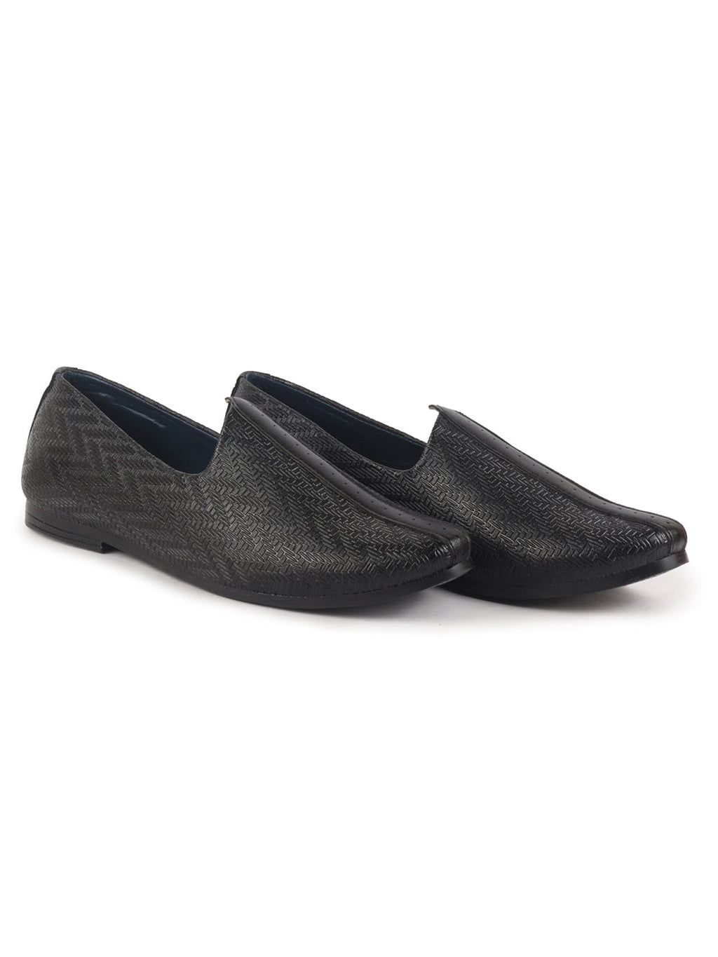men black wedding festive ethnic slip-on juttis and mojari | embossed design shoe with memory cushioned insole