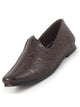 Men Brown Wedding Festive Ethnic Slip-On Juttis and Mojari | Embossed Textured Print Shoe with Comfort Insole