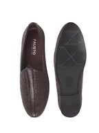 men brown wedding festive ethnic slip-on juttis and mojari | embossed textured print shoe with comfort insole