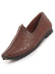 Men Tan Wedding Festive Ethnic Slip-On Juttis and Mojari | Embossed Textured Print Shoe with Comfort Insole