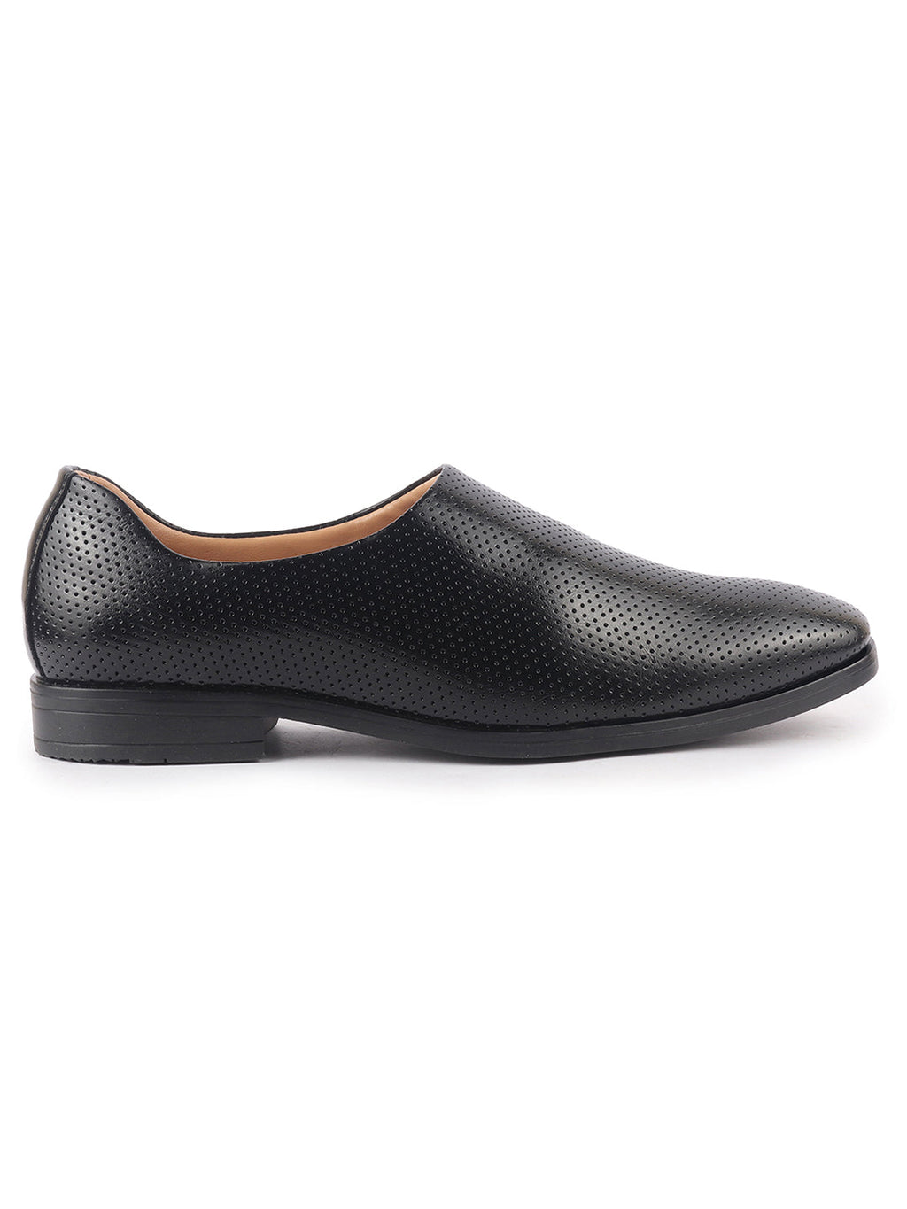men black ethnic wedding juttis and mojaris for traditional kurta pajama|perforated party evening slip-on shoes|formal office shoes with cushioned insole