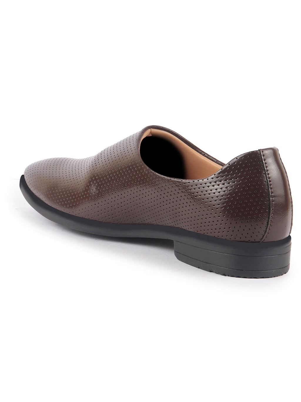 men brown ethnic wedding juttis and mojaris for traditional kurta pajama|perforated party evening slip-on shoes|formal office shoes with cushioned insole