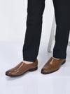 men tan ethnic wedding juttis and mojaris for traditional kurta pajama|perforated party evening slip-on shoes|formal office shoes with cushioned insole