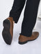 men tan ethnic wedding juttis and mojaris for traditional kurta pajama|perforated party evening slip-on shoes|formal office shoes with cushioned insole