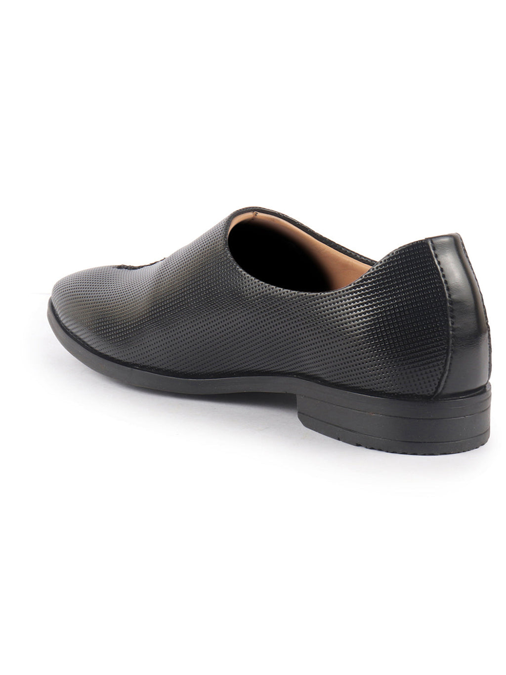 men black ethnic wedding juttis and mojaris for traditional sherwani|perforated evening party stitched slip-on shoes|formal office shoes with cushioned insole