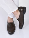 men brown ethnic wedding juttis and mojaris for traditional sherwani|perforated evening party stitched slip-on shoes|formal office shoes with cushioned insole