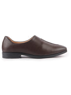 men brown ethnic wedding juttis and mojaris for traditional sherwani|perforated evening party stitched slip-on shoes|formal office shoes with cushioned insole