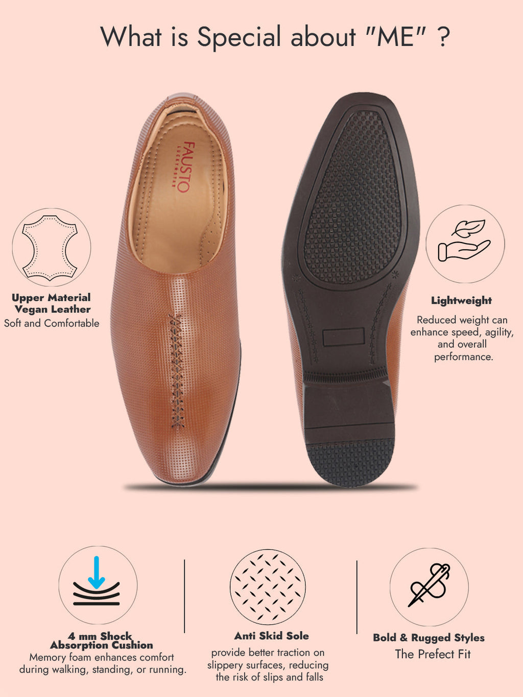 men tan ethnic wedding juttis and mojaris for traditional sherwani|perforated evening party stitched slip-on shoes|formal office shoes with cushioned insole