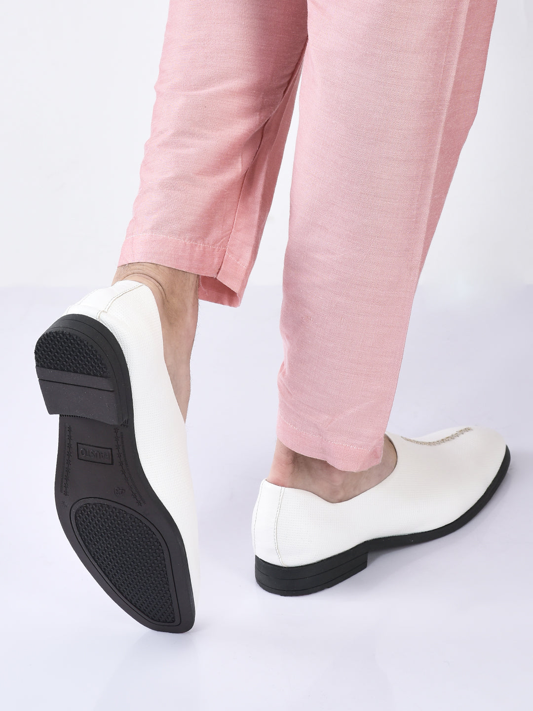 men white ethnic wedding juttis and mojaris for traditional sherwani|perforated evening party stitched slip-on shoes|formal office shoes with cushioned insole