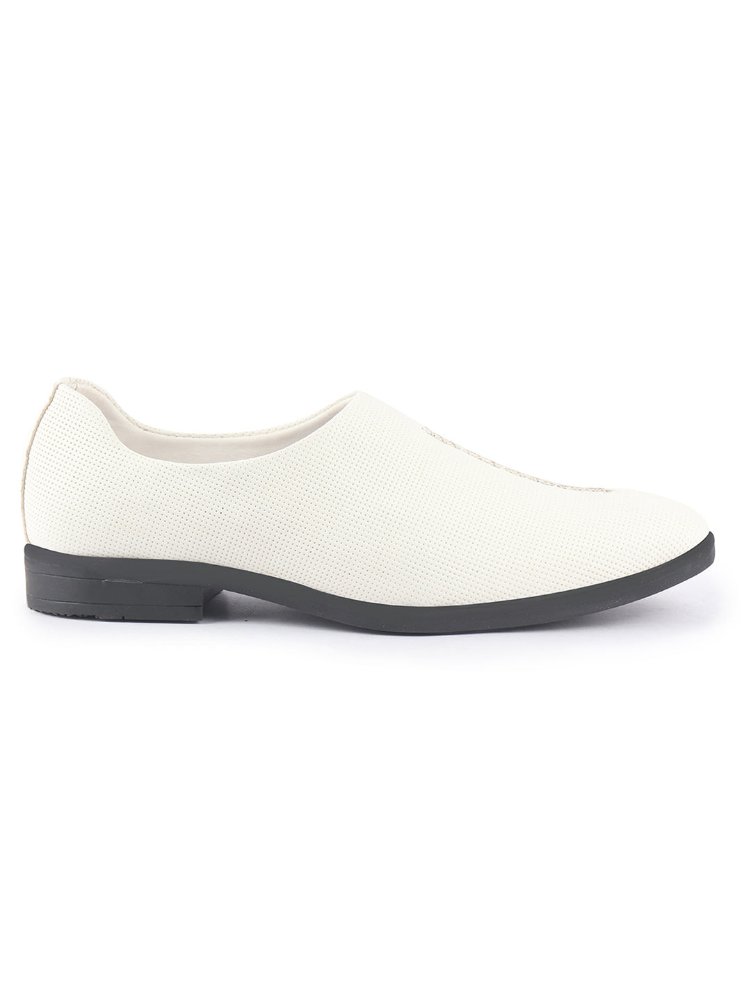 men white ethnic wedding juttis and mojaris for traditional sherwani|perforated evening party stitched slip-on shoes|formal office shoes with cushioned insole