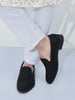 Men Black Ethnic Wedding Prom Juttis and Mojaris|Party Evening Textured Slip On Loafers Kurta Shoes|Tuxedo Dress Shoes with Slip Resistant Sole