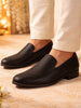 Men Black Ethnic Wedding Prom Juttis and Mojaris|Party Evening Textured Slip On Loafers Kurta Shoes|Tuxedo Dress Shoes with Slip Resistant Sole