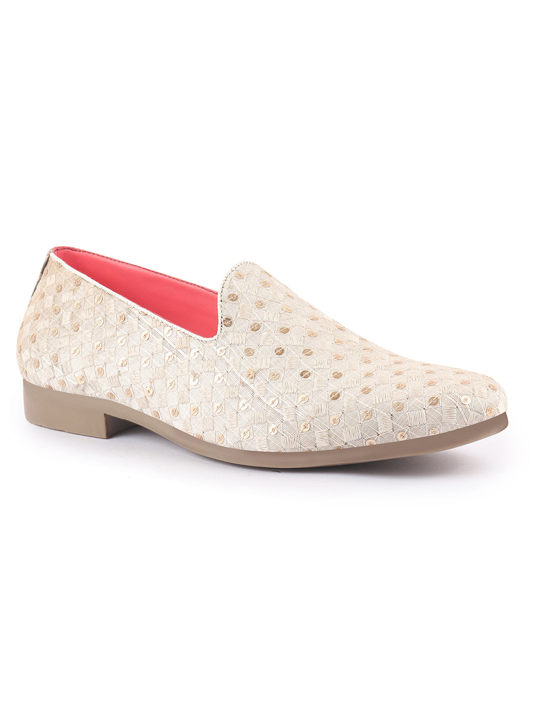 men white embroidered sequin ethnic slip-on juttis and mojaris with anti skid sole|traditional loafer sherwani shoes for wedding, reception, party, sangeet and festive outfits