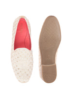 men white embroidered sequin ethnic slip-on juttis and mojaris with anti skid sole|traditional loafer sherwani shoes for wedding, reception, party, sangeet and festive outfits