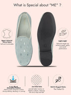 men blue embroidered sequin ethnic slip-on juttis and mojaris with anti skid sole|traditional loafer sherwani shoes for wedding, reception, party, baraat and festive outfits