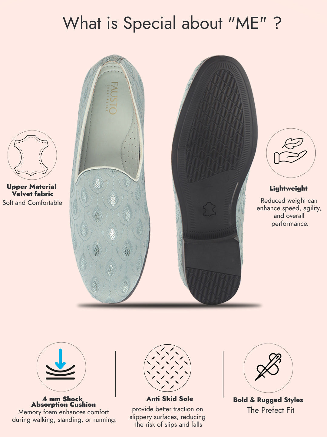 men blue embroidered sequin ethnic slip-on juttis and mojaris with anti skid sole|traditional loafer sherwani shoes for wedding, reception, party, baraat and festive outfits