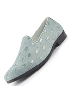 men blue embroidered sequin ethnic slip-on juttis and mojaris with anti skid sole|traditional loafer sherwani shoes for wedding, reception, party, baraat and festive outfits