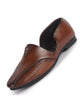 Men Tan Stitched Open Sided Broad Feet Ethnic Slip On Juttis and Mojaris for Wedding|Traditional Indian Kurtas Shoes|Flexible TPR Sole with Soft Cushioned Insole