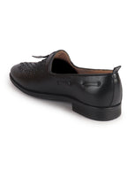 Men Black Handcrafted Upper Textured Classic Party Slip On Tassel Loafer|Elegant Ethnic Jutti Mojari for Wedding Dress|Comfort Slip-On Shoe with TPR Welted Sole