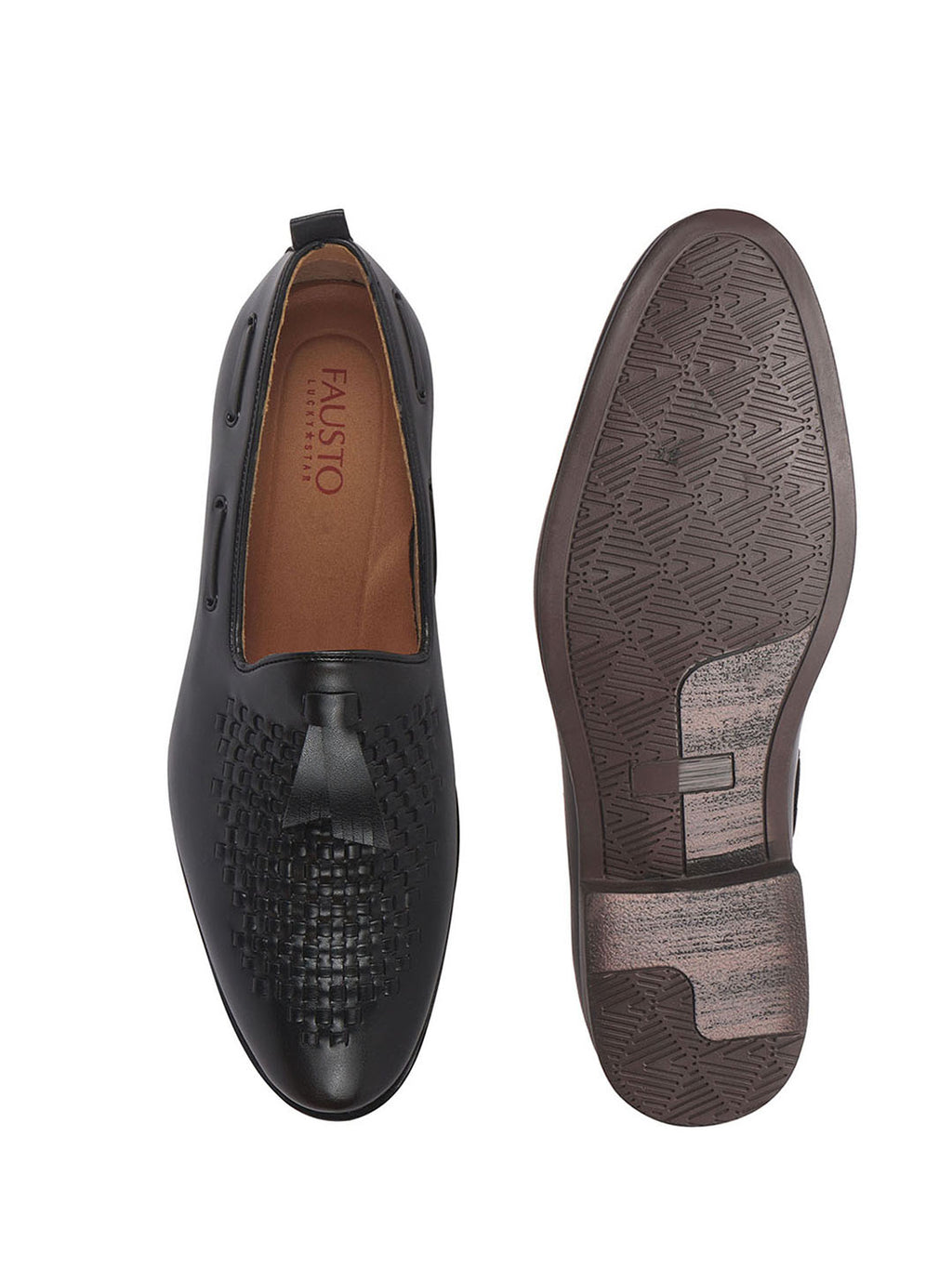 Men Black Handcrafted Upper Textured Classic Party Slip On Tassel Loafer|Elegant Ethnic Jutti Mojari for Wedding Dress|Comfort Slip-On Shoe with TPR Welted Sole