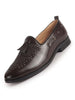 Men Brown Handcrafted Upper Textured Classic Party Slip On Tassel Loafer|Elegant Ethnic Jutti Mojari for Wedding Dress|Comfort Slip-On Shoe with TPR Welted Sole
