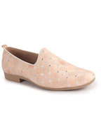 Men Pink Embroidery Sequin Fabric Upper Ethnic Party Juttis Mojaris for Kurta|Slip On Loafers for Indo-Western Events|Wedding Traditional Sherwani Anti Skid Slip Ons Shoe