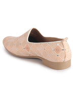 Men Pink Embroidery Sequin Fabric Upper Ethnic Party Juttis Mojaris for Kurta|Slip On Loafers for Indo-Western Events|Wedding Traditional Sherwani Anti Skid Slip Ons Shoe