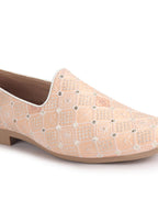 Men Pink Embroidery Sequin Fabric Upper Ethnic Party Juttis Mojaris for Kurta|Slip On Loafers for Indo-Western Events|Wedding Traditional Sherwani Anti Skid Slip Ons Shoe