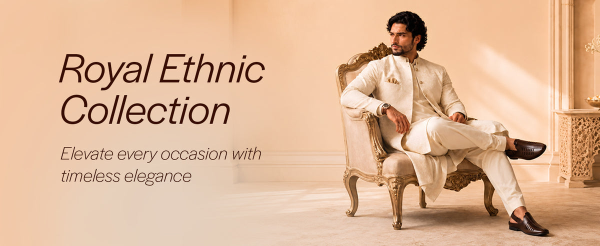 Men Tan Back Open Ethnic Hook and Loop Jutis and Mojaris|Classic Perforated Slip Ons for Wedding, Festive Kurta Set|Cushioned Insole Comfort