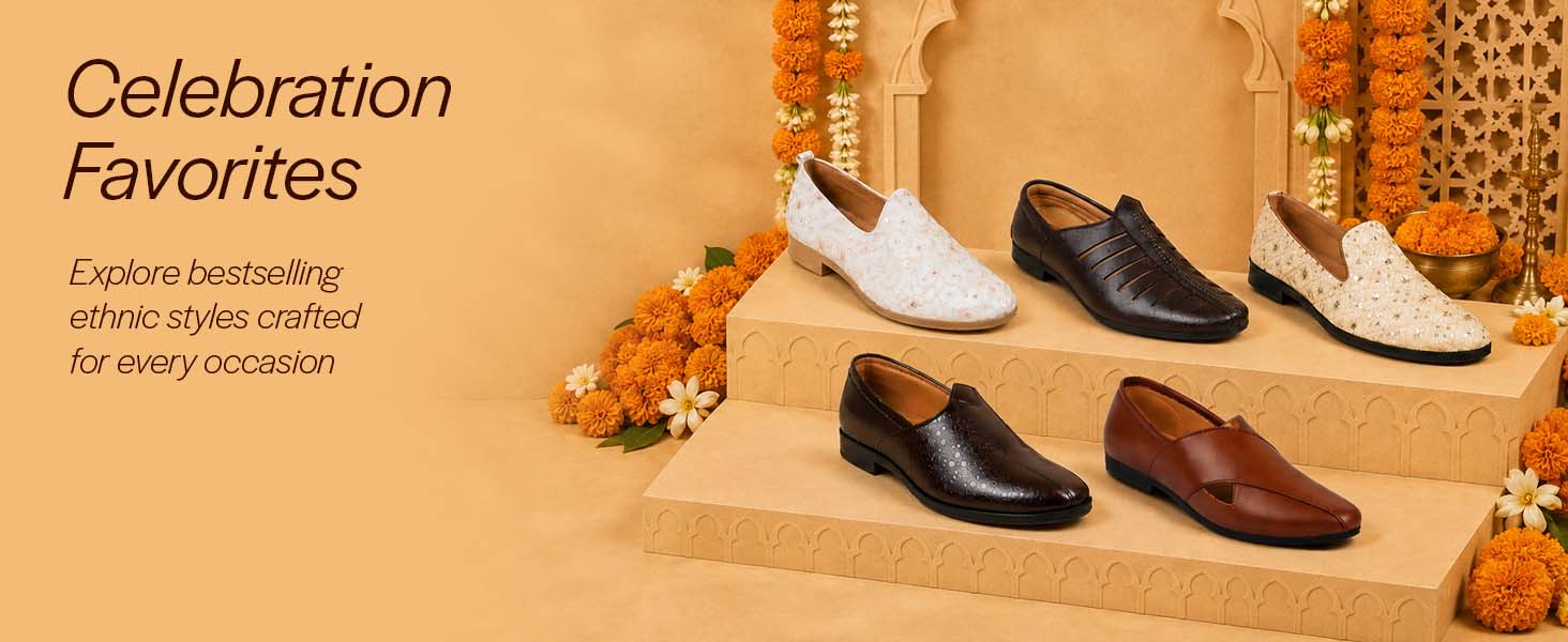 Men Tan Back Open Ethnic Hook and Loop Jutis and Mojaris|Classic Perforated Slip Ons for Wedding, Festive Kurta Set|Cushioned Insole Comfort