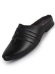Men Black Back Open Ethnic Slip On Mules with Soft Cushion Comfort|Slip-Resistant Sole|Perfect for Weddings, Festivals, Sherwani, Indo-Western Outfits